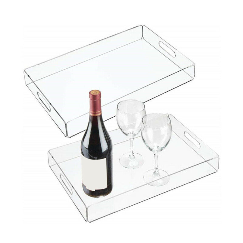 Food Service Tray Breafast Drinks Cake Trays Acrylic Makeup Organizer Clear