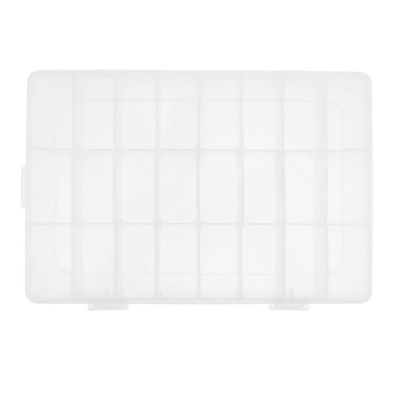 24 Slots Adjustable Grids Jewellery Storage Box Beads Craft Organizer Case
