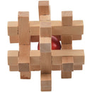 Wooden Take the Ball from Cage Lock Logic Puzzle Burr Puzzles Brain Teaser