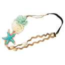 Women Headband Hair Jewelry Handmade Artificial Flowers Starfish Nature Shell I4