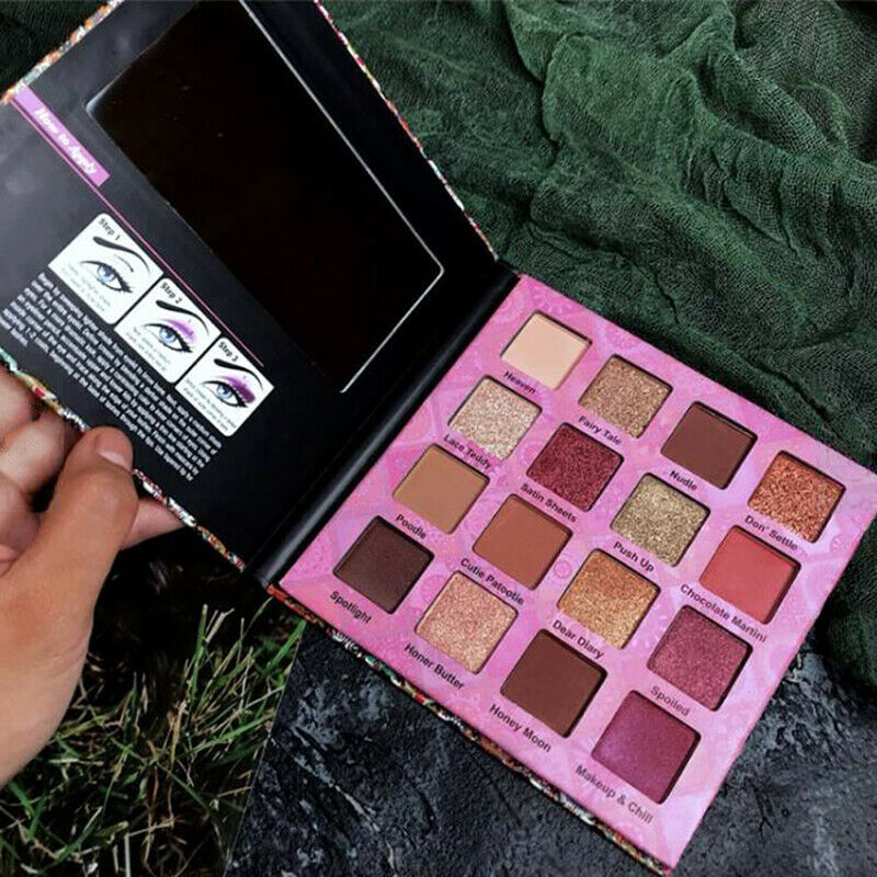 Shimmer Matte Eye Shadow 16Color Glitter Glazed Eyeshadow Pigment Palette Mak Bj