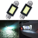 2 X White Xenon 36mm Car COB LED License Plate Light 6418 C5W 4W LED Bulbs