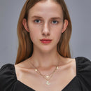 Double Layer Necklace Women Butterfly Pendant Alloy Clavicle Chain Jewelry