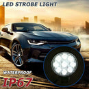 Round 9 LED Flash Strobe Light Waterproof Warning Lamp for Car Truck Motorcycle
