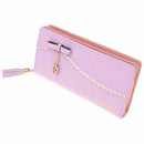 Women's Wallet Leather Wallet Long Purse Wallet Wallet Zipper Tote - purple