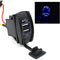 Car Auto Truck Boat Blue LED 12V&24V Dual USB Charger Backlit UTV Rocker KIO