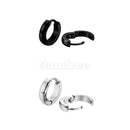 2 Pairs 316L Stainless Steel Huggie Hoop Jewellery Round Ear Snap Earrings