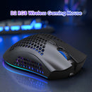 D2 2.4GHz RGB Wireless Gaming Mouse Rechargeable Hollow PC Mice (Black) A