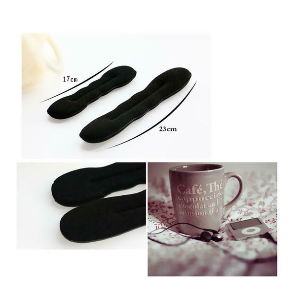 DIY Donut Sponge Bun Disk Hair Bud Maker Black Headbands for Women Girl (S) A#S