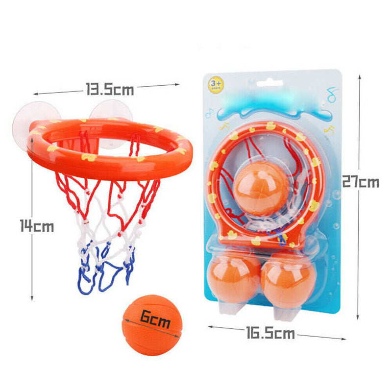 Mini Ball Frame Basketball Hoop w/ Suction Cup Balls Set For Baby Kids Bath Toys