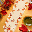 Embroidered Maple Leaves Table Runner Fall Thanksgiving Table Runner Home Decor