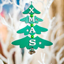 1 Set 3Pcs Christmas Tree Decorations Wooden Letter Bell Ornaments Christma Z4E3