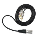 2X Dual RCA Male Plug To XLR 3-Pin Male Jack Audio Cable Connector