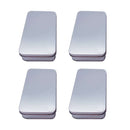 4Pcs Small Rectangular Empty Metal Tins Hinged Jewellery Coins Box Kit Container