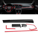 6Pcs Carbon Fiber Console Center Dashboard Cover Trim Decorative Stickers f