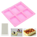 6 Cavity Square Rectangle Soap Mold Silicone Craft DIY Handmade Candy C Hn