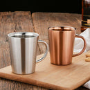 340 Ml Stainless Steel Copper Plated Coffee Cup Double Layers 304 High TempeJ4S5