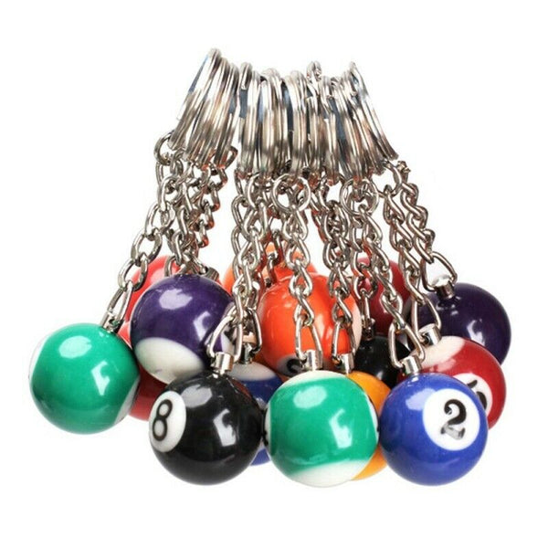 16x billiard ball key chain key ring J2U6