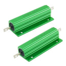 100W 0.5 Ohm Green Aluminum Housed Wirewound Resistors 2 Pcs