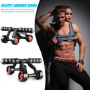No Noise Fitness Equipment Exercise Four-wheel Abdominal Power Wheel w/Mat