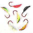 6Pcs 23mm/1.5g Ice Fishing Lure Maggot Worm The New Metal Bait Ice Mini Jig C8