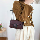 Retro Messenger Bag Women Leather Small Shoulder Handbag Purse (Wine Red) A