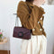 Retro Messenger Bag Women Leather Small Shoulder Handbag Purse (Wine Red) A