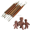 6in1 Wooden Polymer Clay Pottery Ball Stylus Sculpting Carving Modeling Tools PT
