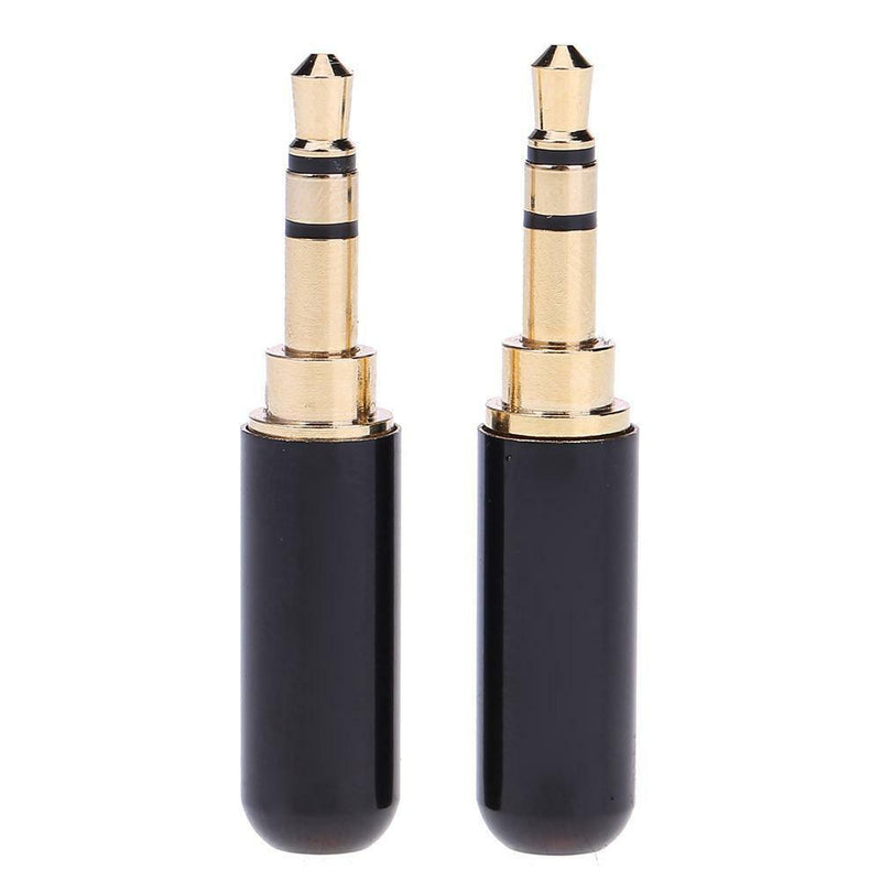 2pcs/set 3.5mm 1/8in 3-Pole Male Audio Jack Plug Stereo Headphone DIY Connectors