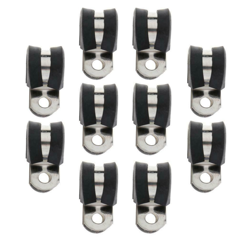 10Pcs Insulated 13mm 1/2" P Tube Clips Hose Pipe Line Clamp P Type 13 x36mm