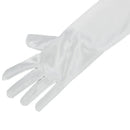 Pair Long White Satin Bow Tie Gloves for Children Weddings S