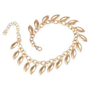 Anklets Feet Decorated Chain Links With Small Leaves Tassels, Adjustable I6C4