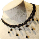 1Pc Women's Black Tassel Sexy Lace Crochet Water Drop Bib Necklace Hand Mad K8Q2