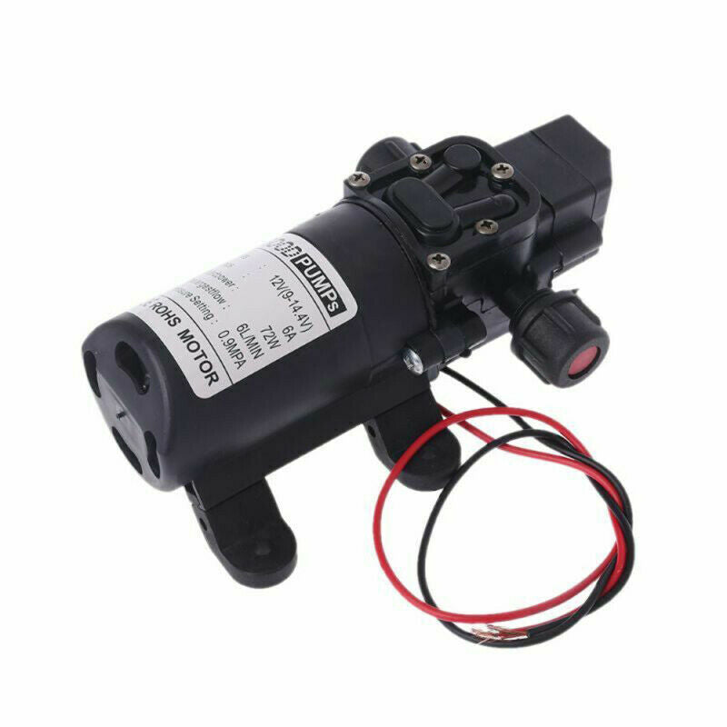 12V DC 130PSI 6L/Min 70W Water High Pressure Diaphragm Self Priming Pump