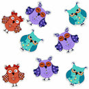 50Pcs Cartoon Owl Animal Wood Sewing Buttons 2 Holes For Kids