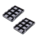 2Pcs Magnetic Base Clear Fly Fishing Flies Box 8 Windows Hooks Trout Case