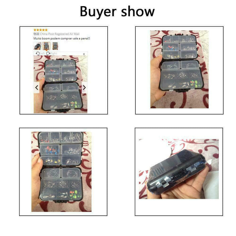 160Pcs Fishing Tackle Accessories Kit Swivels Snaps Sinker Beads Weights Ho O9D1