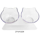 Removable Oblique Cat Ears Pet Bowl Transparent Feeder Non-slip Holder (B) A