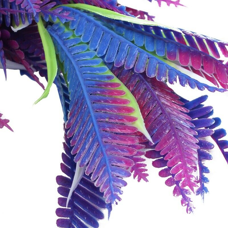 Decoration Plastic Simulated Sea Plants Flora for Aquarium Fish Tank purple D5W1