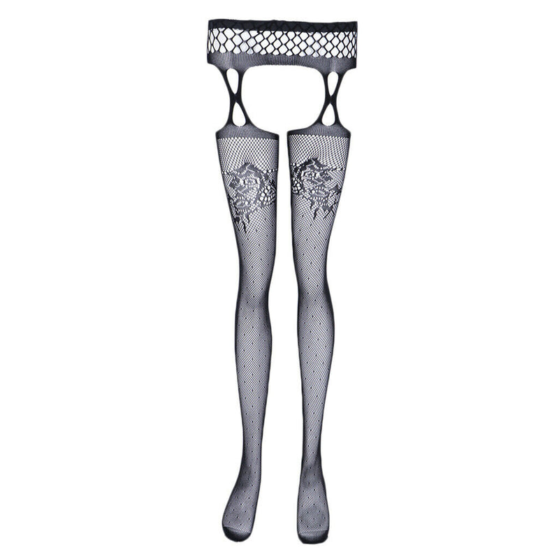 5 Pieces Suspender Socks Garter Thigh High Stockings for Women