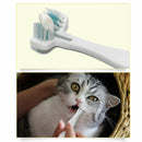 Dental Double Heads Teeth Brushing Pet Toothbrush Cats Dogs Long Handle Mouth