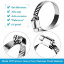 60pcs Hose Clips Adjustable 10-38mm Range Stainless Steel Hose Clamp Assortment