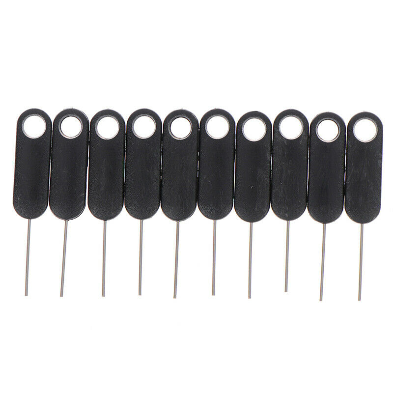 10Pcs Sim Card Tray Removal Pin Eject Opener Tool for Smartphones Tablets BlacME