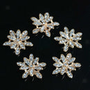 10pcs Crystal Flower Embellishment Flatback Buttons for Wedding Craft 25mm