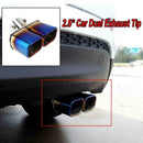 2.5inch Car Exhaust Muffler Tip Dual Square Outlet Silencer Tail Pipe Steel E6Q2
