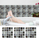 6Pc New Black Mosaic Self-adhesive Bathroom Kitchen Wall Stair Tile S USQ