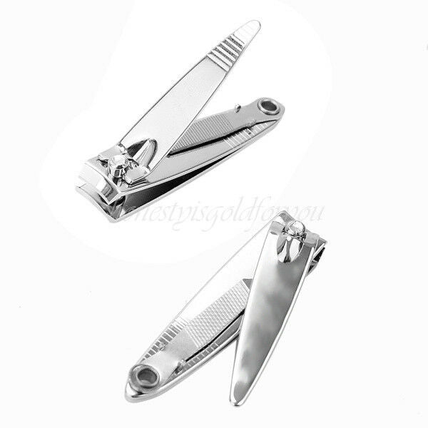 2Pcs Stainless Steel Toe Nail Clipper Cutter Trimmer Manicure Pedicure Tool
