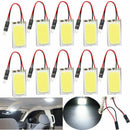 8Pcs White 48 SMD COB LED T10 4W 12V Car Interior Panel Lights Dome Lamp Bulbs
