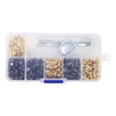 1 Box Double-sided Cap Rivets Round Craft Snap Fastener Press Button (05) A