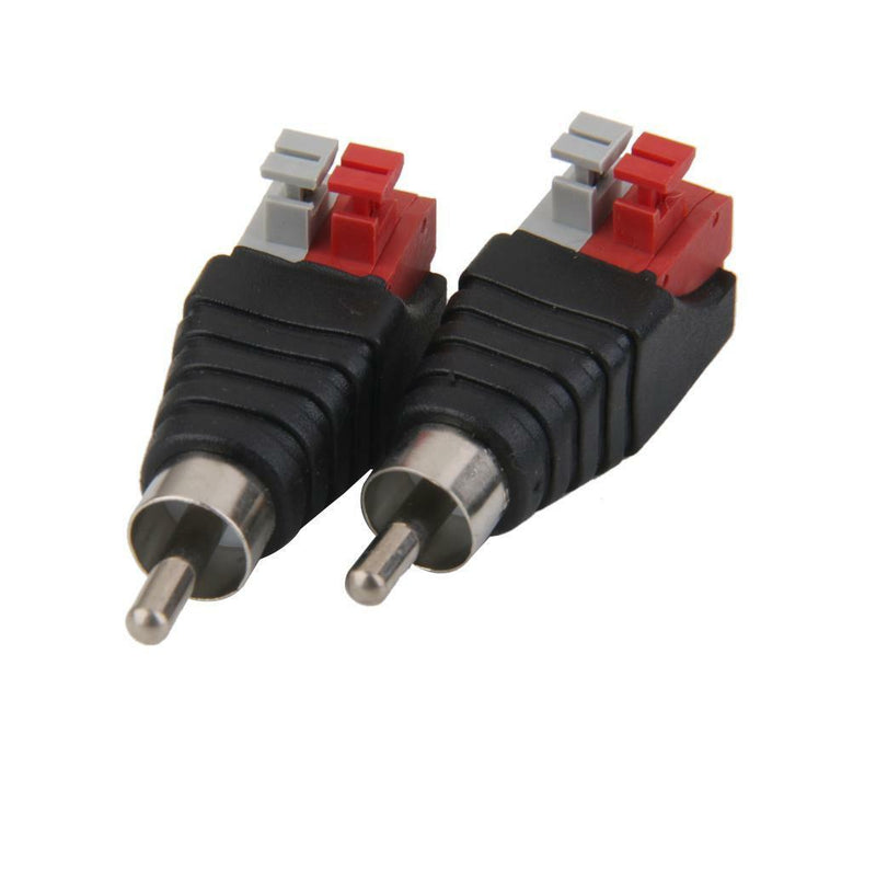 10x Speaker Wire Cable to Audio Male RCA Connector Adapter